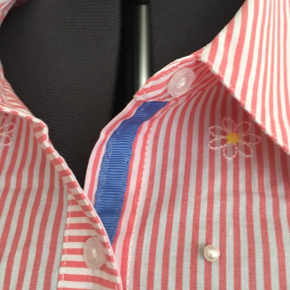 3 for $25 - Rafaella Stripe Embellished Cotton Shirt - Picture 4 of 11